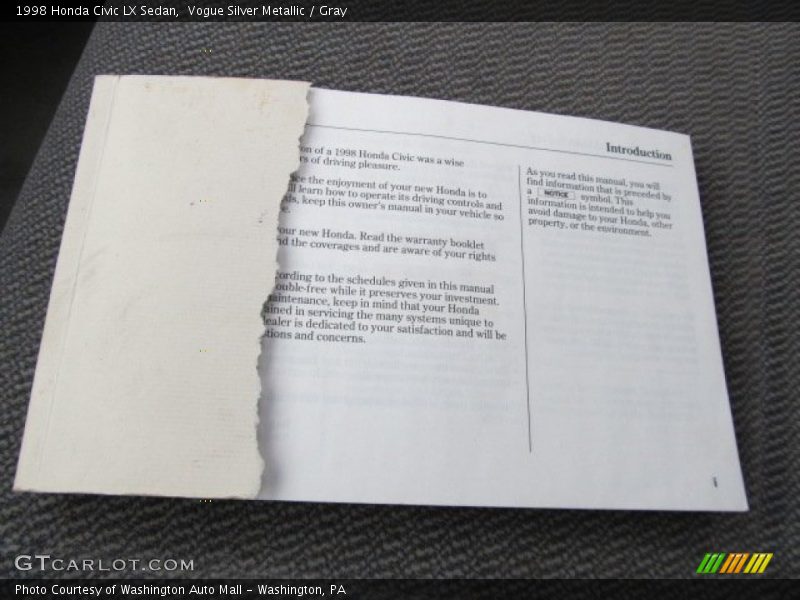 Vogue Silver Metallic / Gray 1998 Honda Civic LX Sedan