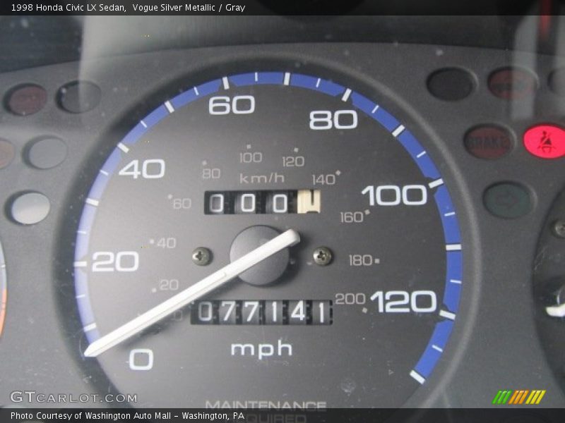 Vogue Silver Metallic / Gray 1998 Honda Civic LX Sedan