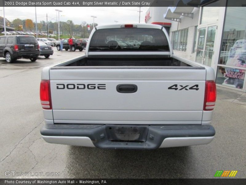 Bright Silver Metallic / Dark Slate Gray 2001 Dodge Dakota Sport Quad Cab 4x4