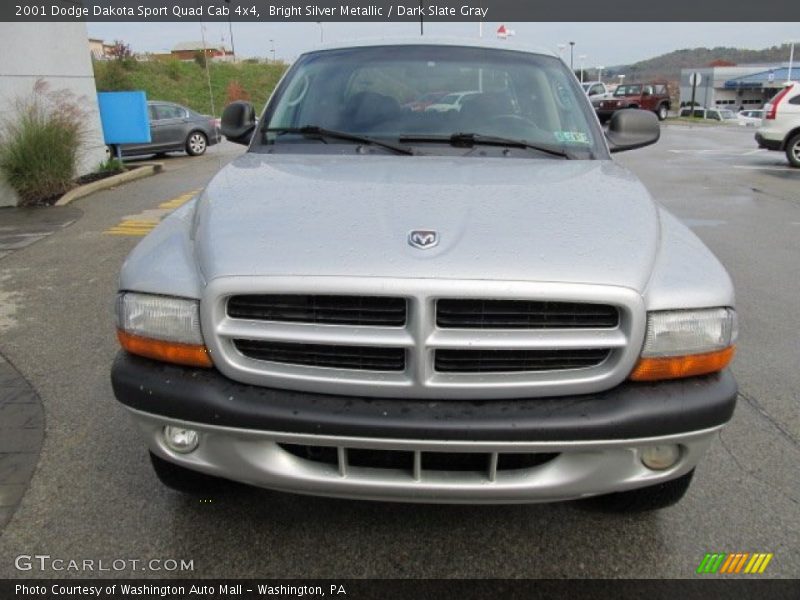 Bright Silver Metallic / Dark Slate Gray 2001 Dodge Dakota Sport Quad Cab 4x4