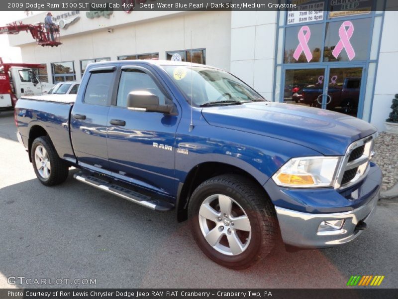 Deep Water Blue Pearl / Dark Slate/Medium Graystone 2009 Dodge Ram 1500 SLT Quad Cab 4x4