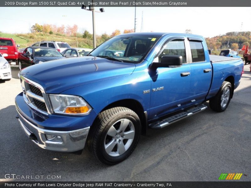 Deep Water Blue Pearl / Dark Slate/Medium Graystone 2009 Dodge Ram 1500 SLT Quad Cab 4x4