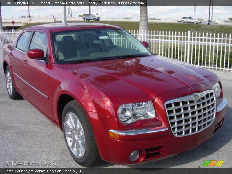 Inferno Red Crystal Pearl / Dark Khaki/Light Graystone 2008 Chrysler 300 Limited