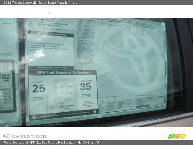 Sandy Beach Metallic / Ivory 2012 Toyota Camry LE