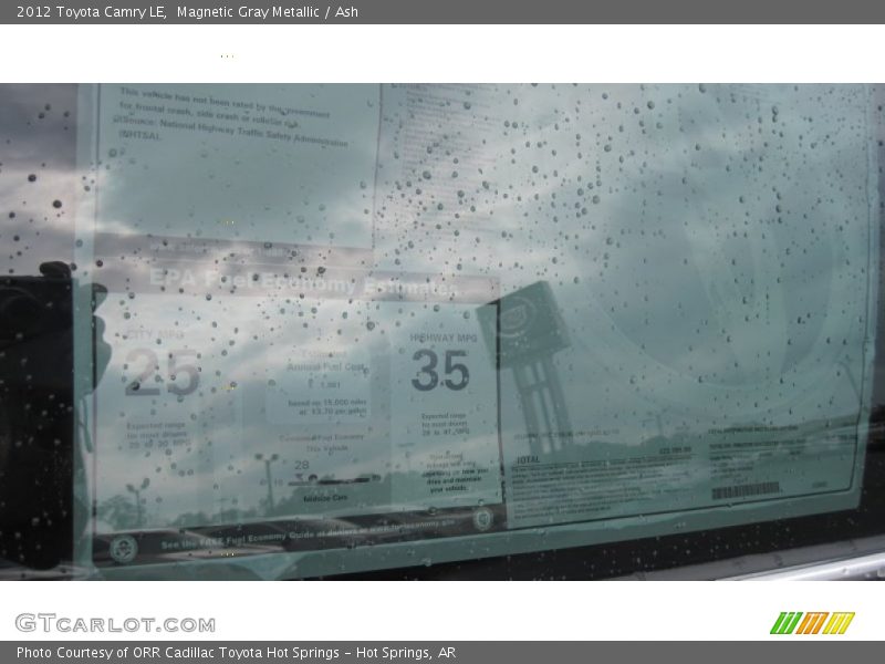 Magnetic Gray Metallic / Ash 2012 Toyota Camry LE