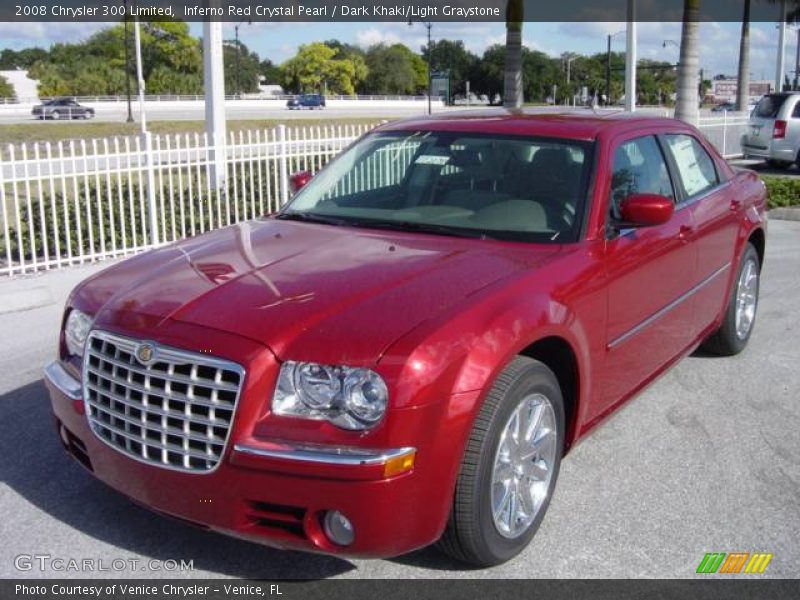 Inferno Red Crystal Pearl / Dark Khaki/Light Graystone 2008 Chrysler 300 Limited