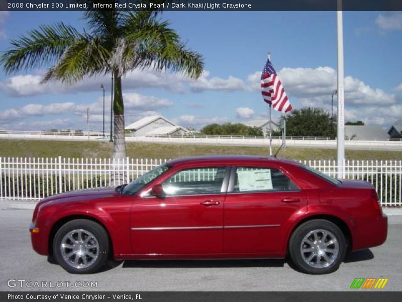 Inferno Red Crystal Pearl / Dark Khaki/Light Graystone 2008 Chrysler 300 Limited