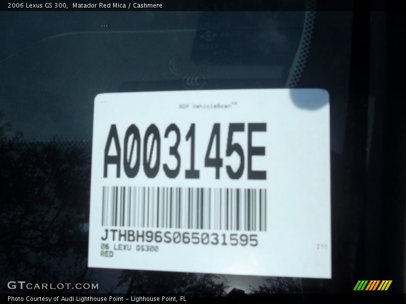 Matador Red Mica / Cashmere 2006 Lexus GS 300