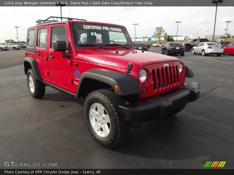 Flame Red / Dark Slate Gray/Medium Slate Gray 2009 Jeep Wrangler Unlimited X 4x4