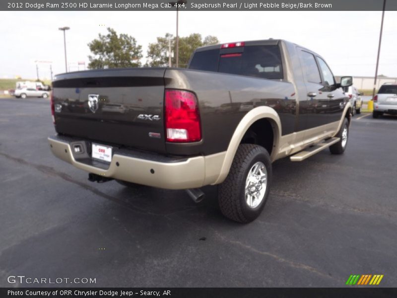 Sagebrush Pearl / Light Pebble Beige/Bark Brown 2012 Dodge Ram 2500 HD Laramie Longhorn Mega Cab 4x4