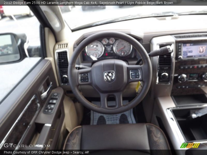 Sagebrush Pearl / Light Pebble Beige/Bark Brown 2012 Dodge Ram 2500 HD Laramie Longhorn Mega Cab 4x4