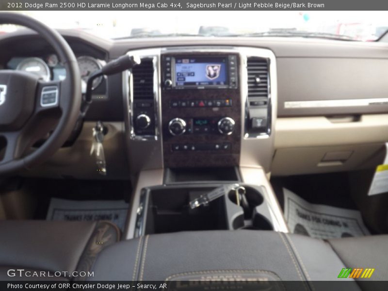 Sagebrush Pearl / Light Pebble Beige/Bark Brown 2012 Dodge Ram 2500 HD Laramie Longhorn Mega Cab 4x4