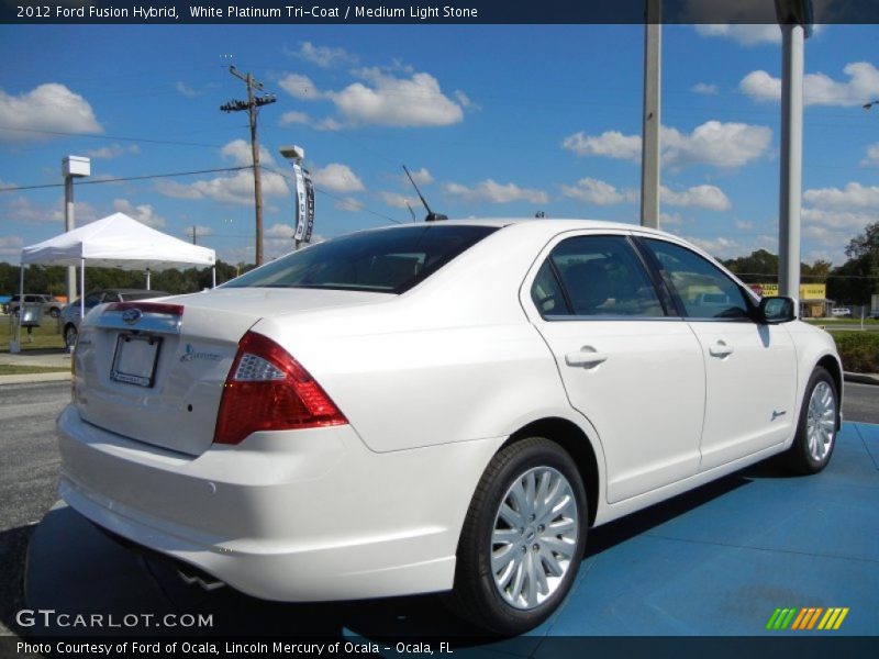 White Platinum Tri-Coat / Medium Light Stone 2012 Ford Fusion Hybrid