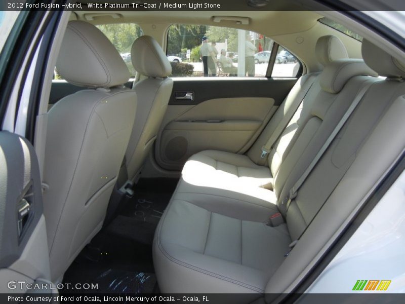 White Platinum Tri-Coat / Medium Light Stone 2012 Ford Fusion Hybrid