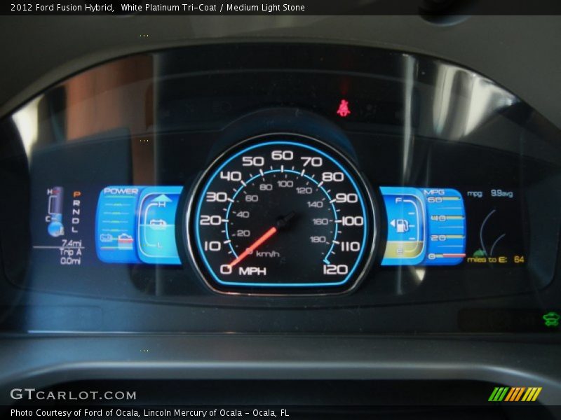 White Platinum Tri-Coat / Medium Light Stone 2012 Ford Fusion Hybrid