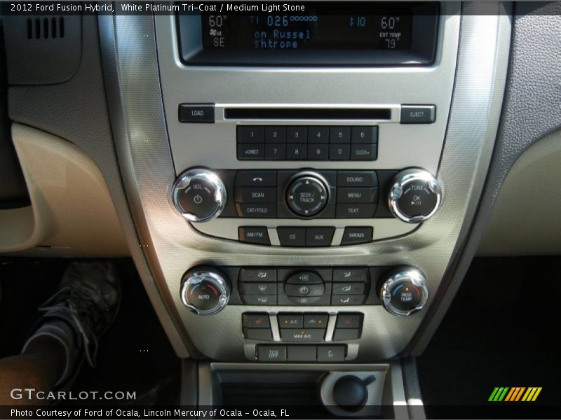 White Platinum Tri-Coat / Medium Light Stone 2012 Ford Fusion Hybrid