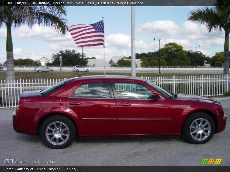 Inferno Red Crystal Pearl / Dark Khaki/Light Graystone 2008 Chrysler 300 Limited