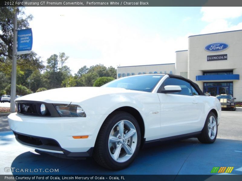 Performance White / Charcoal Black 2012 Ford Mustang GT Premium Convertible
