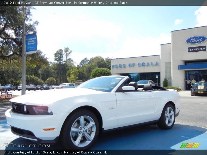 Performance White / Charcoal Black 2012 Ford Mustang GT Premium Convertible