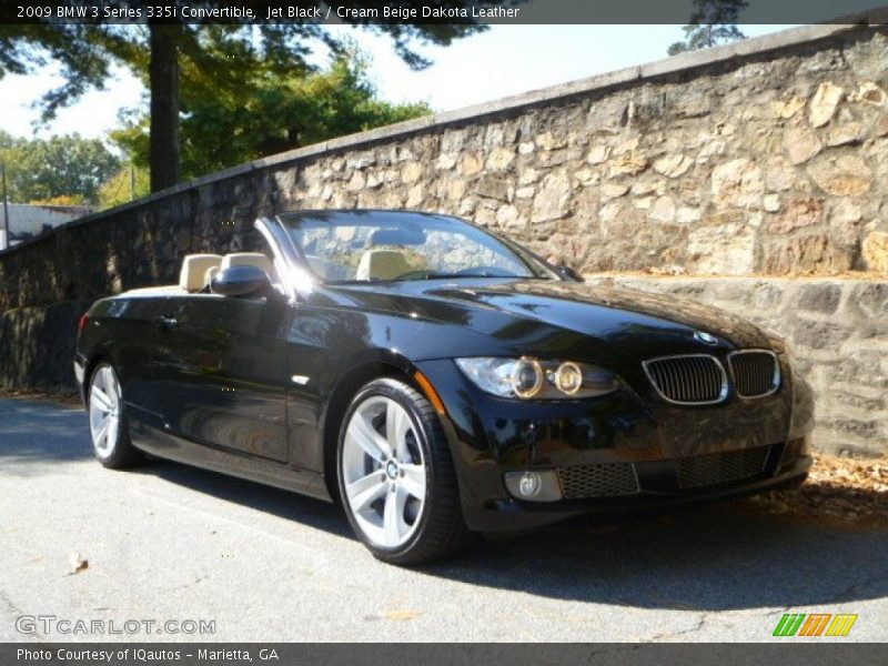 Jet Black / Cream Beige Dakota Leather 2009 BMW 3 Series 335i Convertible