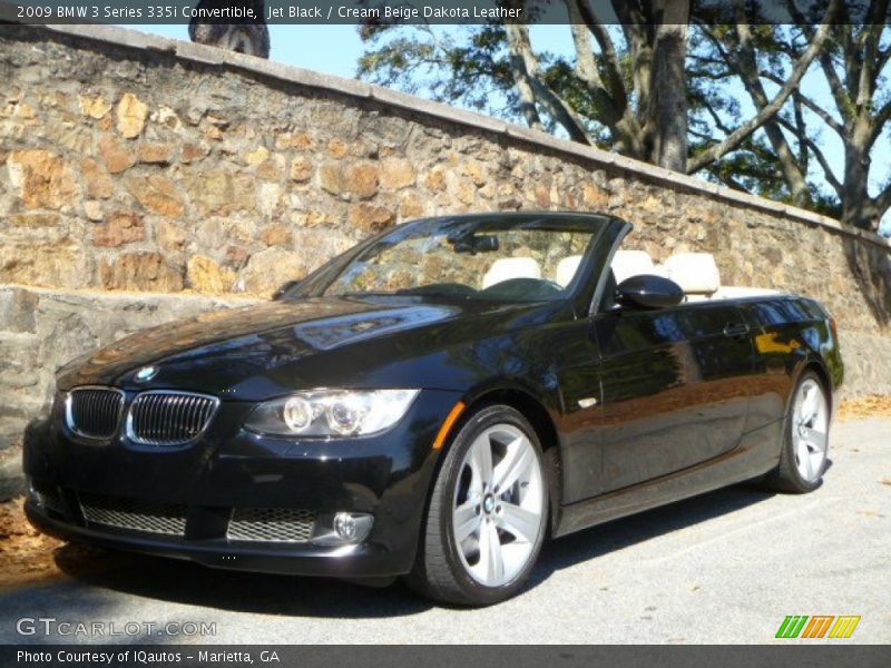 Jet Black / Cream Beige Dakota Leather 2009 BMW 3 Series 335i Convertible