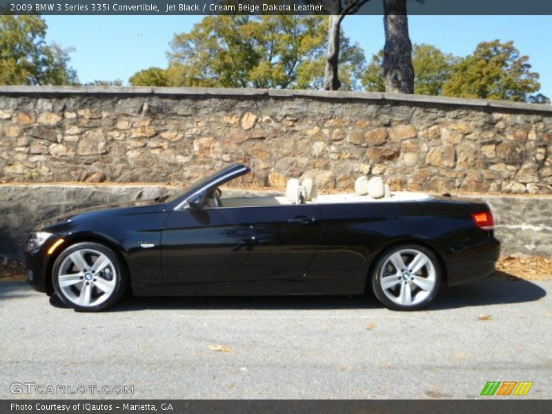 Jet Black / Cream Beige Dakota Leather 2009 BMW 3 Series 335i Convertible