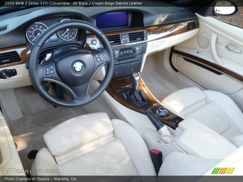 Jet Black / Cream Beige Dakota Leather 2009 BMW 3 Series 335i Convertible