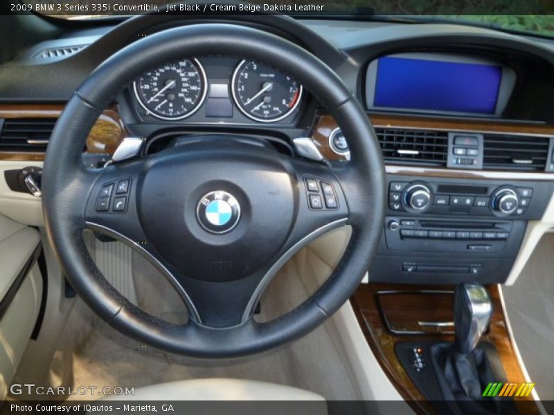 Jet Black / Cream Beige Dakota Leather 2009 BMW 3 Series 335i Convertible