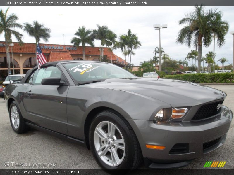 Sterling Gray Metallic / Charcoal Black 2011 Ford Mustang V6 Premium Convertible