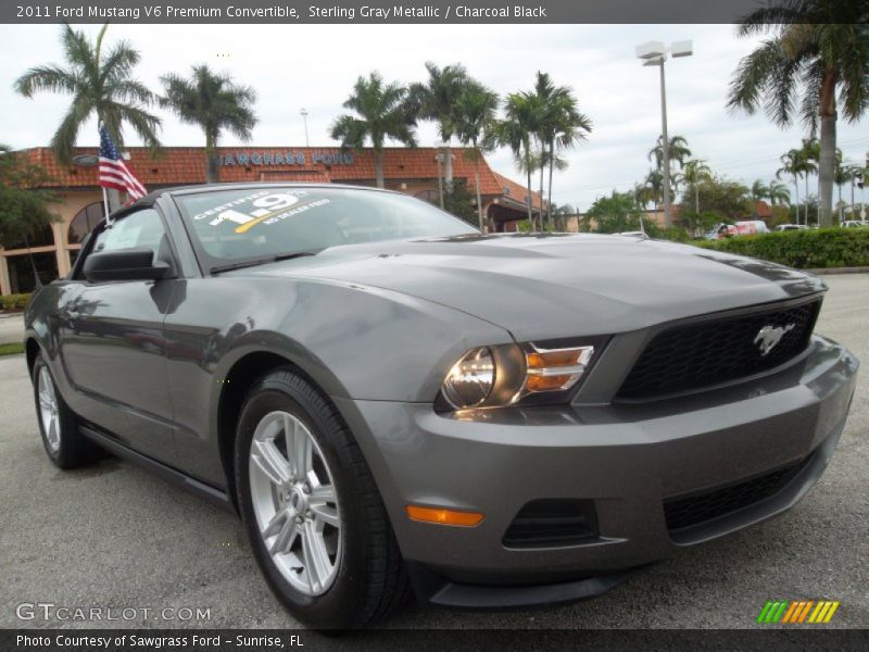 Sterling Gray Metallic / Charcoal Black 2011 Ford Mustang V6 Premium Convertible