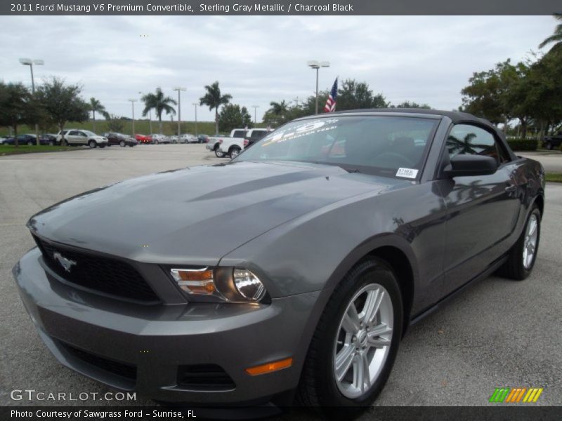 Sterling Gray Metallic / Charcoal Black 2011 Ford Mustang V6 Premium Convertible