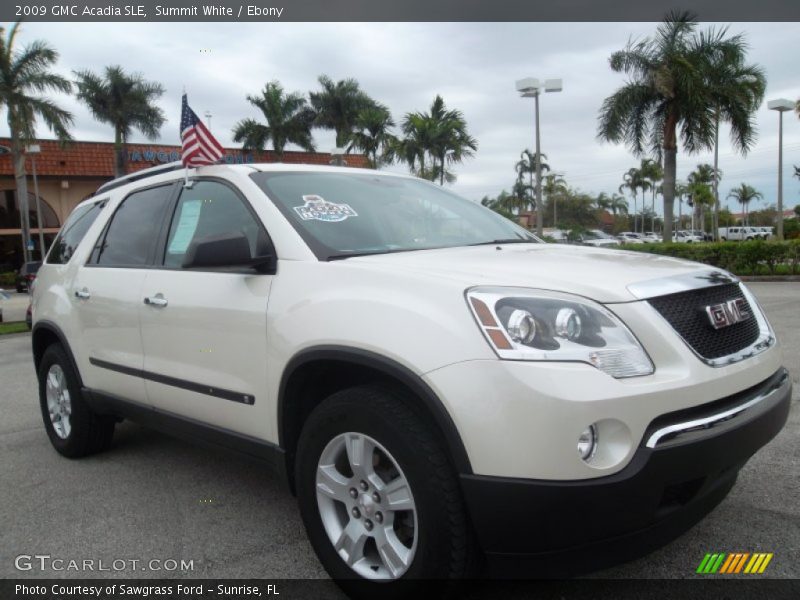 Summit White / Ebony 2009 GMC Acadia SLE