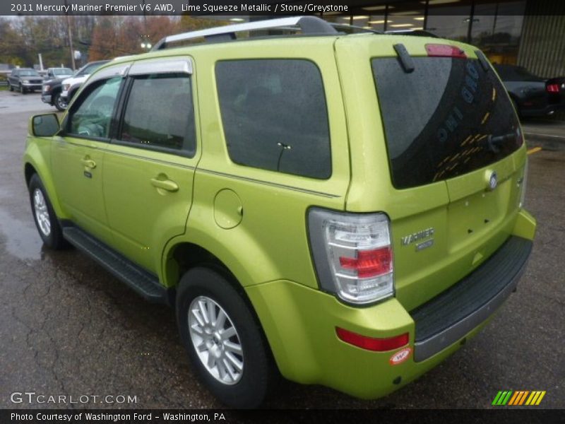 Lime Squeeze Metallic / Stone/Greystone 2011 Mercury Mariner Premier V6 AWD