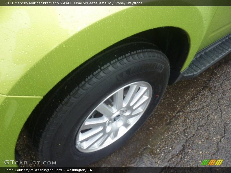 Lime Squeeze Metallic / Stone/Greystone 2011 Mercury Mariner Premier V6 AWD