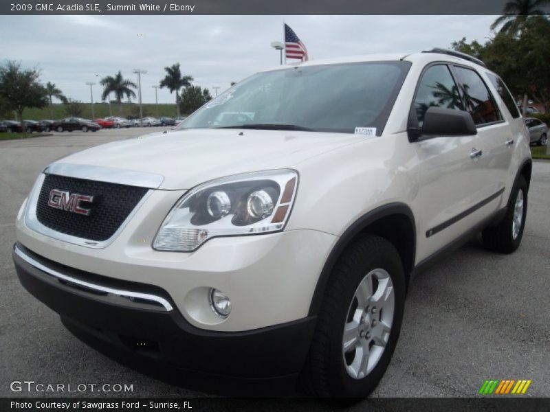 Summit White / Ebony 2009 GMC Acadia SLE