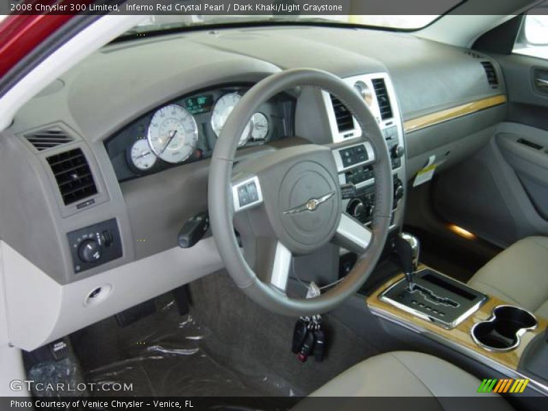 Inferno Red Crystal Pearl / Dark Khaki/Light Graystone 2008 Chrysler 300 Limited