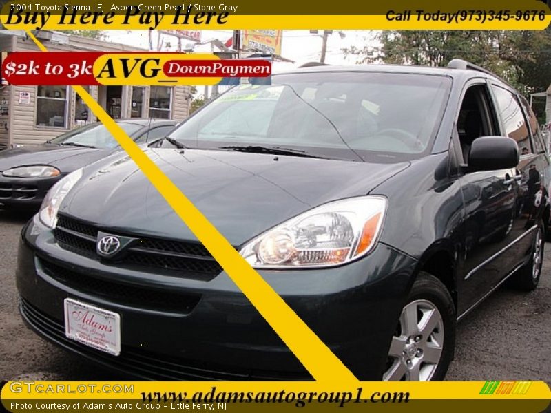 Aspen Green Pearl / Stone Gray 2004 Toyota Sienna LE