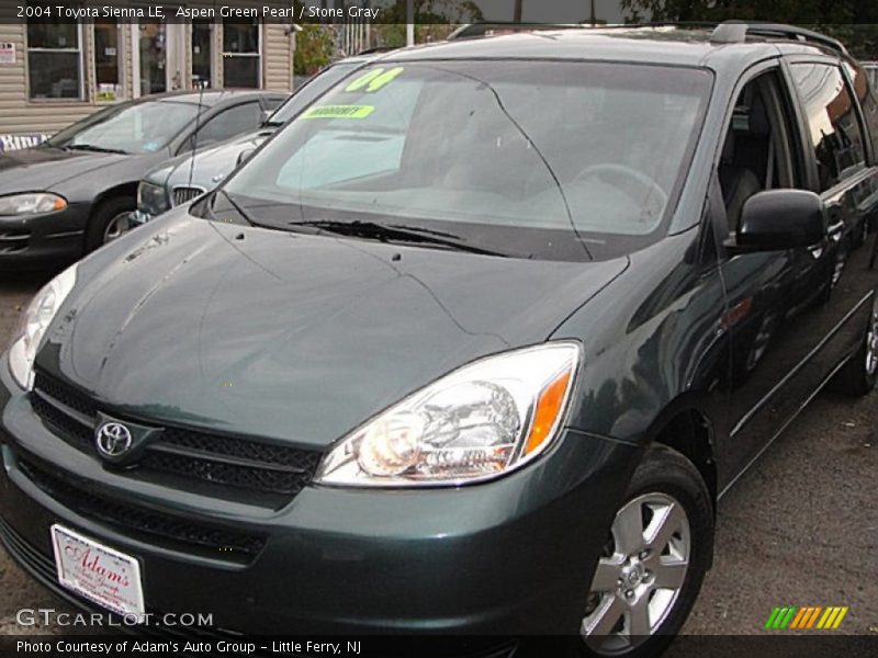 Aspen Green Pearl / Stone Gray 2004 Toyota Sienna LE