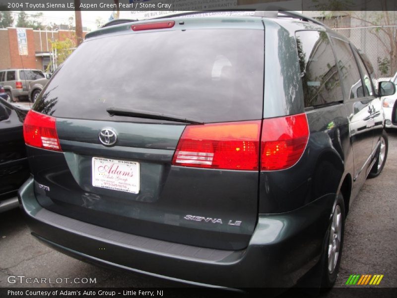 Aspen Green Pearl / Stone Gray 2004 Toyota Sienna LE
