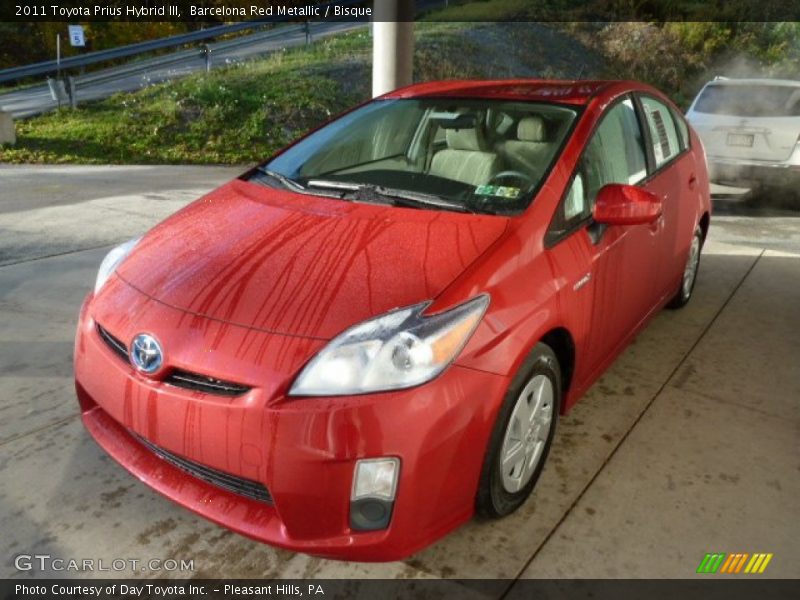 Barcelona Red Metallic / Bisque 2011 Toyota Prius Hybrid III