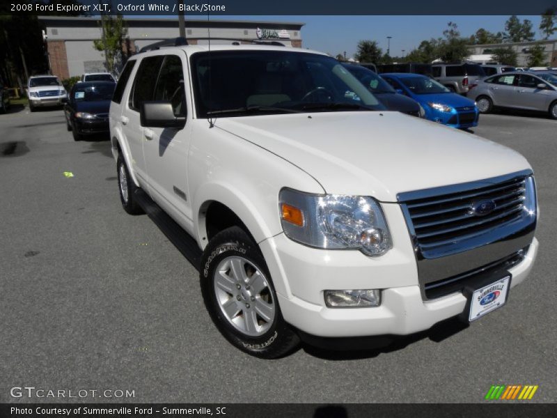 Oxford White / Black/Stone 2008 Ford Explorer XLT