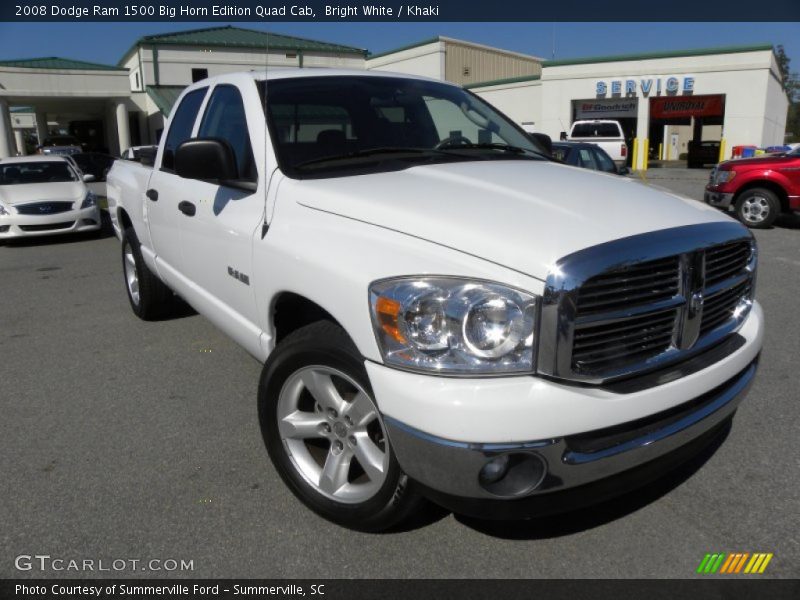 Bright White / Khaki 2008 Dodge Ram 1500 Big Horn Edition Quad Cab