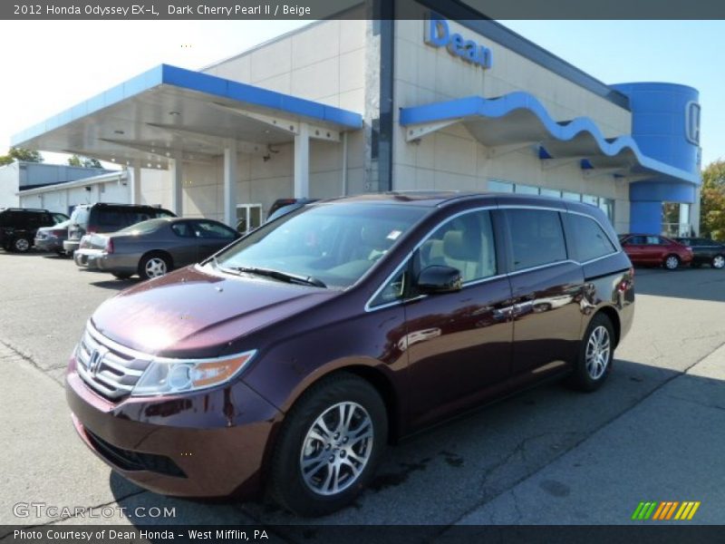 Dark Cherry Pearl II / Beige 2012 Honda Odyssey EX-L