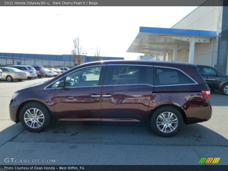 Dark Cherry Pearl II / Beige 2012 Honda Odyssey EX-L