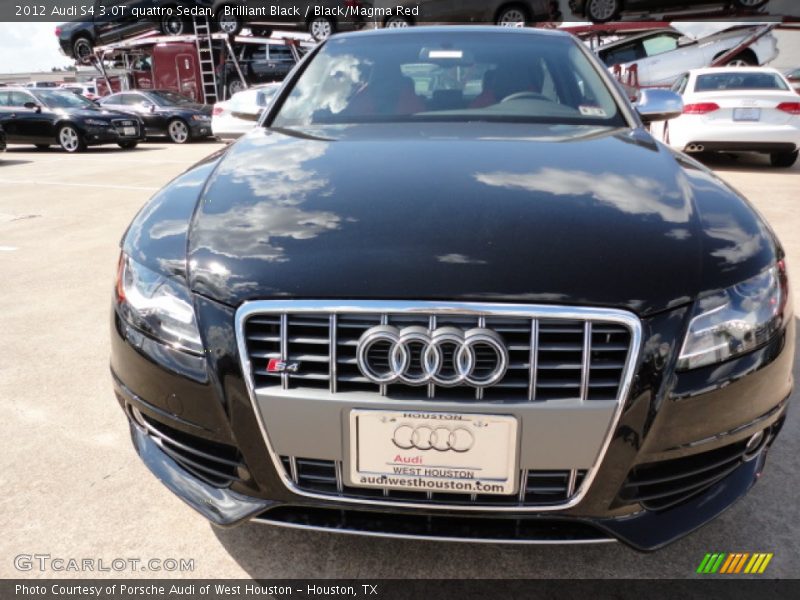 Brilliant Black / Black/Magma Red 2012 Audi S4 3.0T quattro Sedan