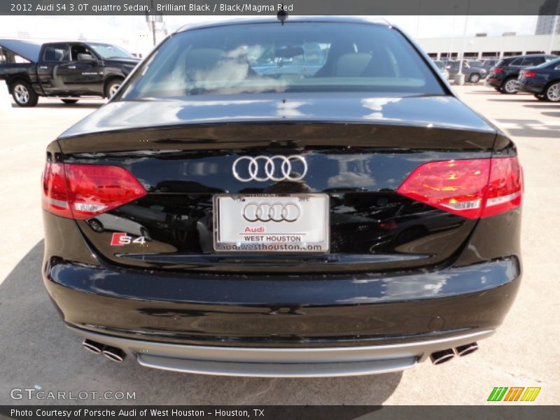 Brilliant Black / Black/Magma Red 2012 Audi S4 3.0T quattro Sedan