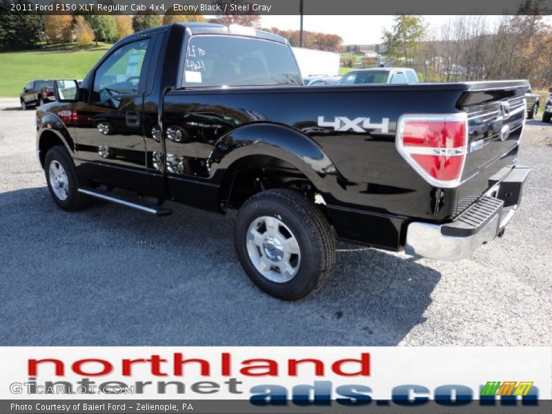 Ebony Black / Steel Gray 2011 Ford F150 XLT Regular Cab 4x4