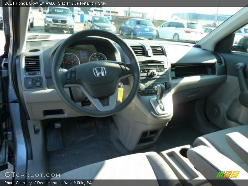 Glacier Blue Metallic / Gray 2011 Honda CR-V EX 4WD