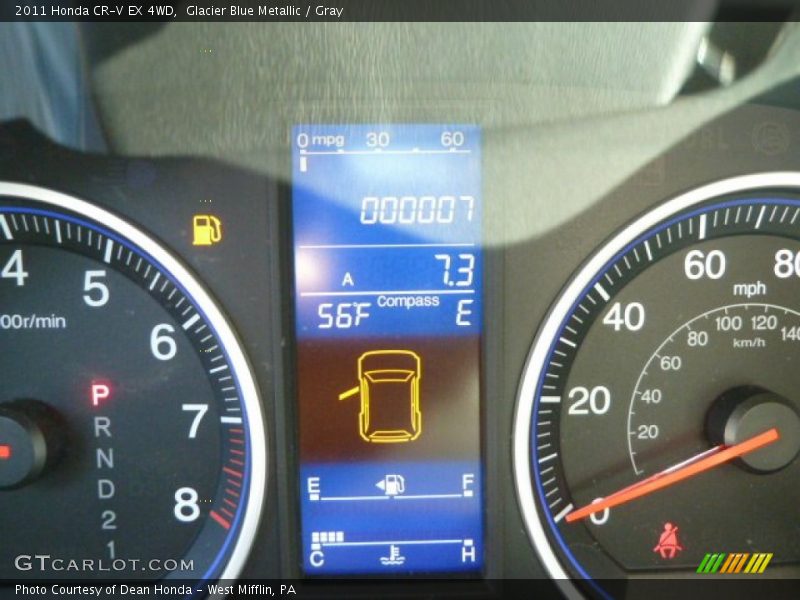 Glacier Blue Metallic / Gray 2011 Honda CR-V EX 4WD