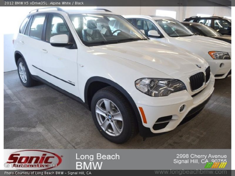 Alpine White / Black 2012 BMW X5 xDrive35i